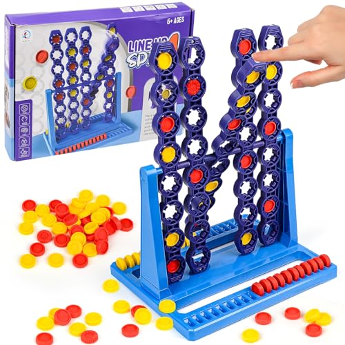 COLEESON 4 Gewinnt, 4 in Einer Reihe, Strategiespiel für Kinder, Brettspiel für 2 Spieler, Kinder Brettspiel mit Funktionen Spinning Brettspiele Spiele Kinder ab 6 Jahren von COLEESON