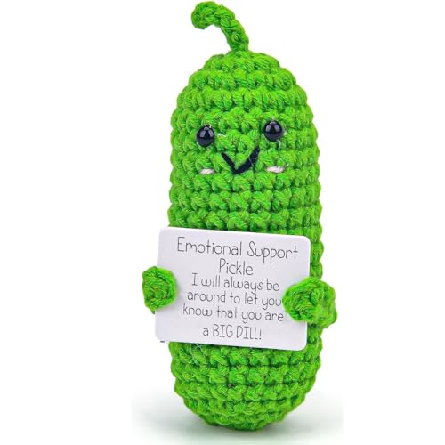 COLEESON Emotional Support Pickle, Glücksbringer Positive Gurke, Beste Freundin Geschenke für Freundin Kleine Geschenke für Frauen, Gute Besserung Geschenk, Glücksbringer Prüfung Geschenk von COLEESON