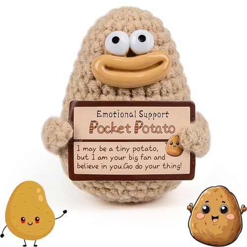 COLEESON Pocket Hug Positive Kartoffel, Mini-Plüsch Figuren Lustige Positive Potato Puppe, Mutmacher Geschenk für Männer, Geburtstagsgeschenk für Frauen, Beste Freundin Geschenke von COLEESON