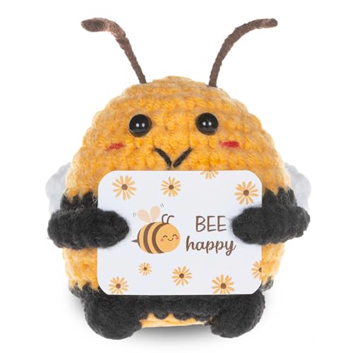 COLEESON Positive Biene, Pocket Hug Biene Glücksbringer Geschenke, Mutmacher Geschenk, Gute Besserung Geschenk und Abschieds Geschenk, Kleines Geschenk für Frauen (A) von COLEESON