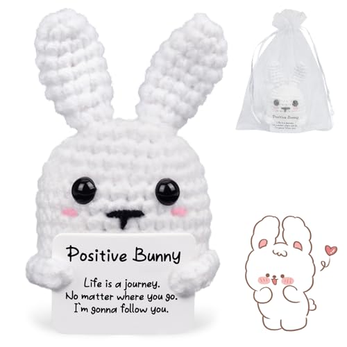 COLEESON Positive Bunny Glücksbringer Geschenke, Glück Bunny Positive Geschenke, Geschenk für Frauen, Freundin, Mutter, Ostergeschenke Kinder - Positive Kartoffel Deutsch Ersatz von COLEESON