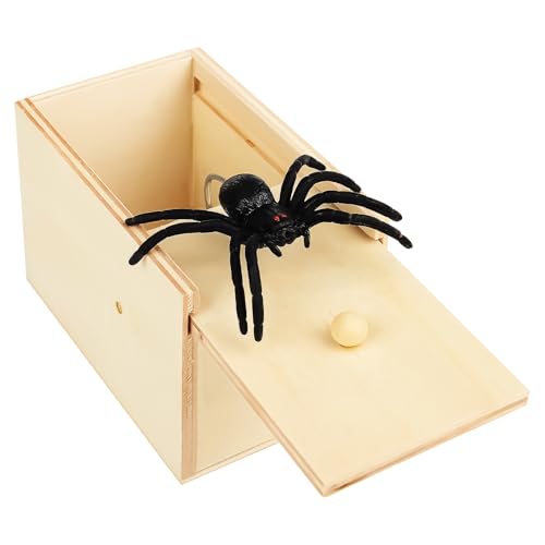 Spider Prank Box, Spider Box Prank, Spinne in der Box, Scherzartikel für Halloween Streich, Streich Spinne Angst Box Überraschungs Streichschachtel für Kinder Erwachsene Party Favors (A) von COLEESON