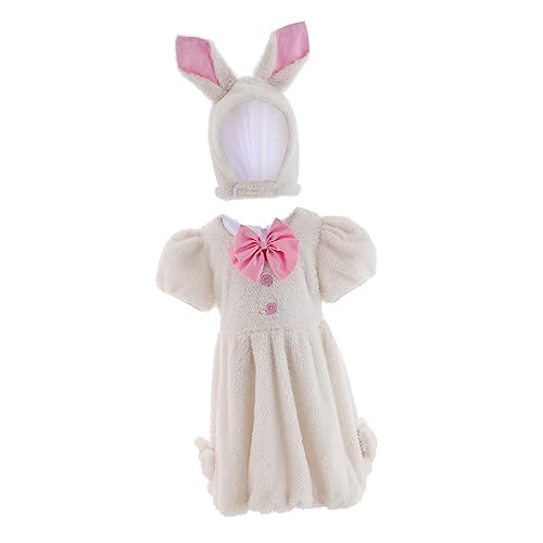 COLLBATH 1 Satz Bühnenkostüme Schwarzes Kleid Für Kinder Kinderanzug Schwarzer Hase Häschen Kostümkleid Halloweenkostüm Maskerade Kostüm Mädchen Kleinkind Mädchenkleid Samt Weiß von COLLBATH