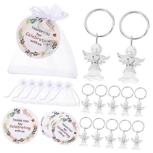 COLLBATH 1 Satz Engel Schlüsselanhänger Babyparty-gastgeschenke Für Mädchen Hochzeitsandenken Für Die Gäste Quinceanera Gastgeschenke Für Gäste Wächter Mädchen Organza Silver von COLLBATH