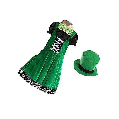 COLLBATH 1 Satz Feenkleid St. Patricks-day-cosplay-kleid Kostüm Kleeblatt-outfit Für Mädchen Patricks-day-anzug Mädchen Kleider Grüner Kleeblatt-bodysuit Polyester (polyester) Green von COLLBATH