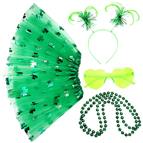 COLLBATH 1 Satz Festival Rock Set St. Patricks Day Rock St. Patricks Day-outfit Kostüm Unterrock in Übergröße St. Patricks Day Gastgeschenke St Patrick's Patrick Halskette Polyester von COLLBATH