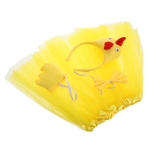 COLLBATH 1 Satz Hahn-Anziehset Cosplay-Outfit Hühnerkostüme Tüll Kostüme Cosplay -Kostüme Halloweenkostüm Spatz Dekoration Halloween-Hühnerkostüm Geburtstagsoutfit für Mädchen Tuch Yellow von COLLBATH