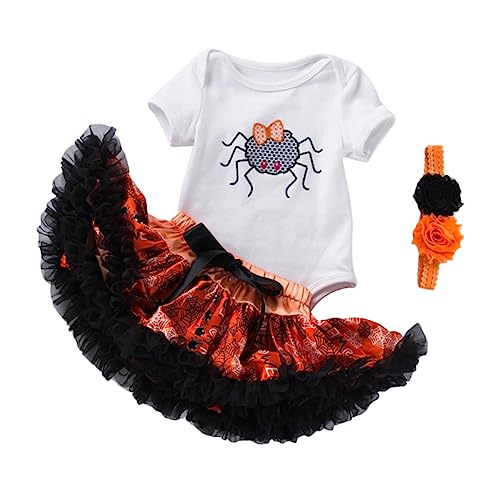 COLLBATH 1 Satz Halloween-Kleideranzug Halloween party costume Halloween costume set for girl Spiderweb tutu skirt Cartoon- -Halloween-Kostüme Halloween-Outfit für Kleinkinder Garn von COLLBATH