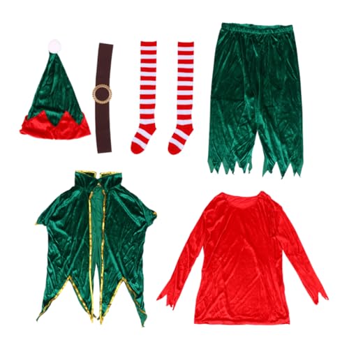 COLLBATH 1 Satz Kleidung halloween costumes costume de halloween Weihnachtself-Kostüm Weihnachtskostüm für Bühnenauftritte Weihnachtselternkostüm Weihnachts-Mann-Kostüm Polyester rot von COLLBATH