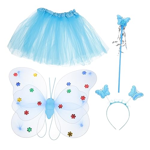 COLLBATH 1 Satz Kostüme Für Kinder Feenstab Kinderkleidung Mädchen Kleider Kinderröcke Halloween- Rosa Ballettröckchen Rosa Rock Fee Cosplay Requisiten Tutu-kleid Blue Schirmgewebe von COLLBATH