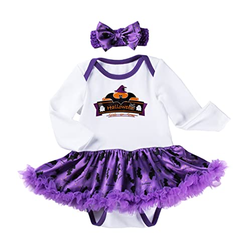 COLLBATH 1 Satz Langärmliges Stramplerkleid Neugeborenes Halloween-Outfit Neugeborenes Outfit für Mädchen Halloween costume romper skirt -Halloween-Kostüme Babykostüm von COLLBATH