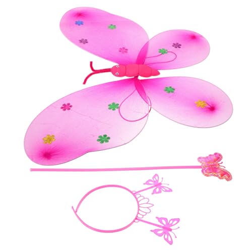 COLLBATH 1 Satz Schmetterlingsflügel aus Pailletten Cosplay-Schmetterlingsflügel Schmetterlings-Fee-Kostüm feeflügeln fairy wand Engelsflügel Requisiten für Schmetterlingsflügel Stoff Rosy von COLLBATH