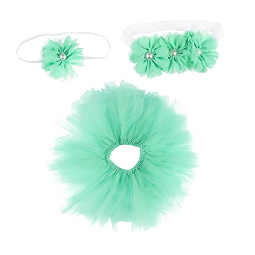 COLLBATH 1 Satz Tutu Rock Dreiteiliges Set -kit Neugeborenes Tutu Neugeborener Tutu-rock Babyanzüge -foto-requisitenkostüm Tutu-kleid Für Kleinkinder Säuglingskleidung Green Acryl von COLLBATH