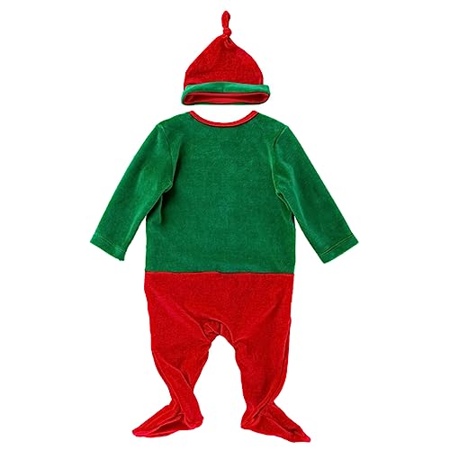 COLLBATH 1 Satz -Weihnachtskleidung -Urlaubsoutfits neugeborenes weihnachtskostüm weihnachtsmütze für -Cartoon-Overall Weihnachtsmann-Kleidung Baumwolle Green von COLLBATH