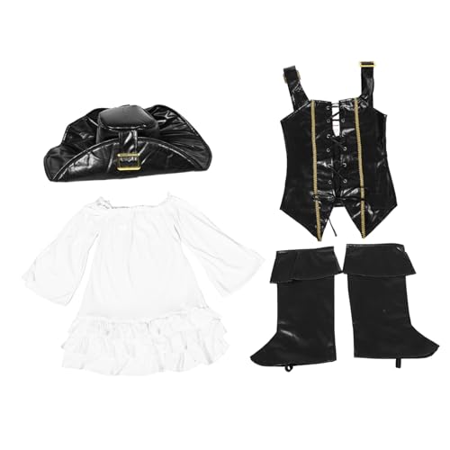 COLLBATH 1 Set Piratenkostüm Langarm Gothic Kleid Piratenkleid Cosplay Partyweste Kleines Mädchen Halloweenkostüm Mädchen Mittelalter Outfit Für Partys Mottoparty von COLLBATH