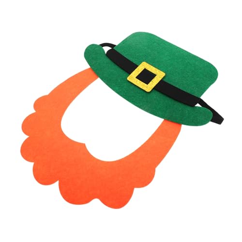 COLLBATH 1 Set St Patrick's Day Kostümhut Mit Selbstklebendem Künstlichem Bart Und Grünen Zylinderaufklebern Für St Patrick's Day Fotoautomaten Outfits Party Requisitenzubehör von COLLBATH