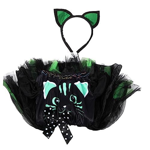 COLLBATH 1 Set ädchen Katzenkostü Halloween Kostü Mit Haarreif Und Katzenohren Cosplay Outfit Für Karneval Und Fasching von COLLBATH