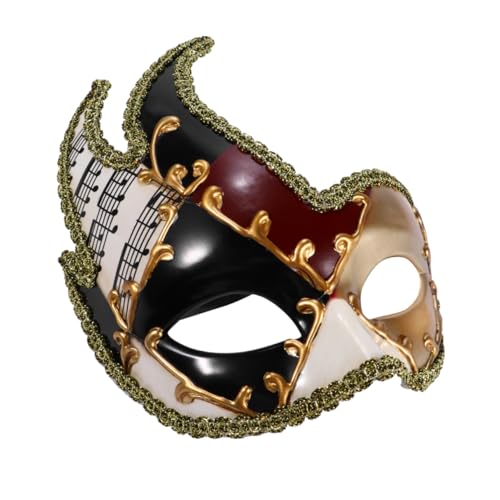 COLLBATH 1 Stk Maskerade Maskerade-gesichtsabdeckung Kreative Mustermaske Retro Halloween-hälfte Halloween-masken Für Party Cosplay-masken Black Lange Wolle von COLLBATH