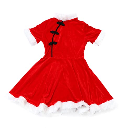 COLLBATH 1 Stk Weihnachtskostüm Chinesische Kleider Für Frauen Frau. Klaus Kostüme Cheongsam-kleid Für Frauen Rock Im Cheongsam-stil Vintage-kleid Partykostüm Rotes Kleid Teenager Polyester von COLLBATH