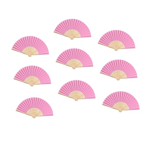 COLLBATH 18 Stk Cartoon-fan Papierfächer Masse Mini-fans Tragbare Ventilatoren Chinesische Ventilatoren Faltventilator Faltbare Ventilatoren Handpapierfächer Faltfächer Bambus Rosa von COLLBATH