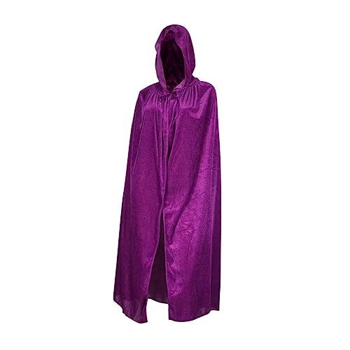 COLLBATH 1Stk Halloween-Mantel halloween umhang halloween costume halloween klamotten Halloween-Kapuzenmantel Poncho mit Kapuze kleidung Performance-Outfit Umhang für Halloween Samt Violett von COLLBATH