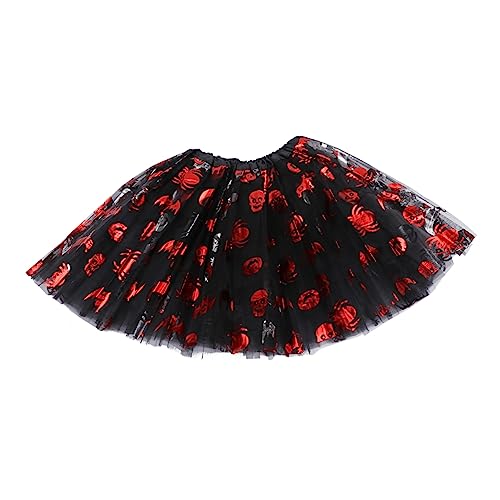 COLLBATH 1Stk Halloween Mesh Tutu Rock Halloween-Tutu-Kostüm mehrschichtiger Tutu-Rock Glitzer-Tutu-Rock halloween costume halloween kleidung bunter Rock geschichtetes Tutu rot von COLLBATH