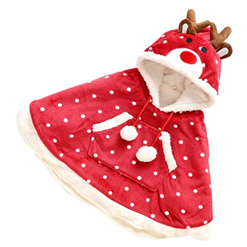 COLLBATH 1Stk Weihnachtsumhang für Kinder Outfits für kleine Mädchen weihnachtlicher kapuzenmantel weihnachtskleider kinder weihnachtskleider für kinder Umhang für die Weihnachtsfeier rot von COLLBATH