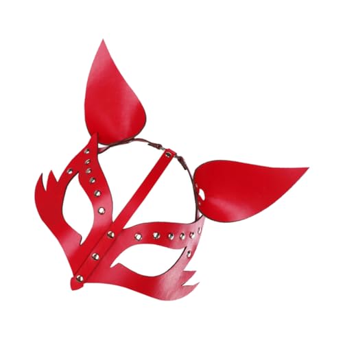 COLLBATH 1Stk aus Fuchsleder halloween masken halloweenmaske masken zu halloween fox mask Füchse Abschlussballdekorationen fuchsförmige Ledermaske Cosplay- für Party PU- rot von COLLBATH