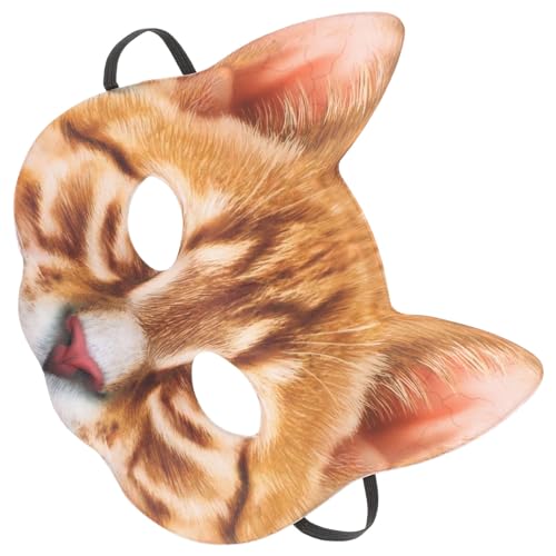 COLLBATH 1Stk lustige Katzenmaske Maskerade Tiermaske Cosplay-Maske Maskerademaske katze gesichtsmaske halloween masken halloweenmaske Halloween-Maske Cosplay-Gesichtskatzenmaske Orange von COLLBATH