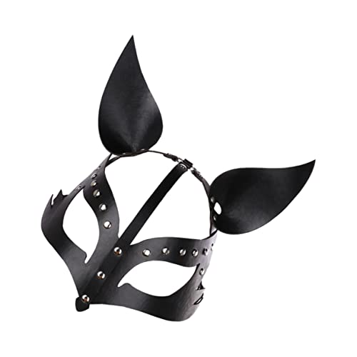 COLLBATH 1stk Aus Fuchsleder Masken Füchse Cosplay- Halloween-kostümzubehör Maskerade Halloween-requisiten Outfit Kostüme Für Paare Kostüm-party- Füchse Black Pu- von COLLBATH