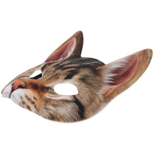 COLLBATH 1stk Katzenmaske Mit Halben Augen Katzenkostüm Diy Katzenfuchsmaske Maske Maske Katzenkopfmaske Tier-halloween-maske Rächermaske Katzenmasken Maskerademaske Weiße Katzenmaske Green von COLLBATH