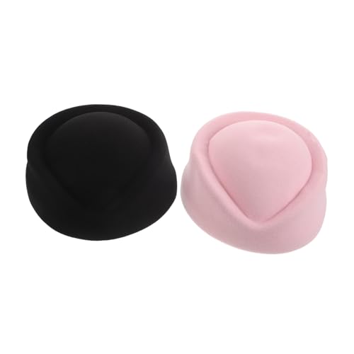 COLLBATH 2 Stück Air Hostess Hüte aus Imitatwolle Damen Stewardess Mütze für Kabinenpersonal Kostüm Vielseitige Partyaccessoires Schwarz Robust und Langlebig für Show und Alltag COLLBATH 2 Stück Air Hostess Hüte aus Imitatwolle Damen Stewardess Mütze für Kabinenpersonal Kostüm Vielseitige Partyaccessoires Schwarz Robust und Langlebig für Show und Alltag von COLLBATH