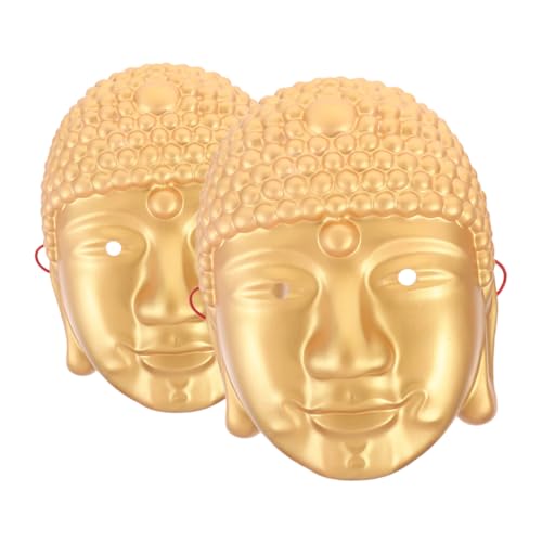 COLLBATH 2 Stück Buddha Kostümmaske Buddhistische Cosplay Maske Meditation Buddha Kopfmaske Halloween Karneval Partyzubehör von COLLBATH