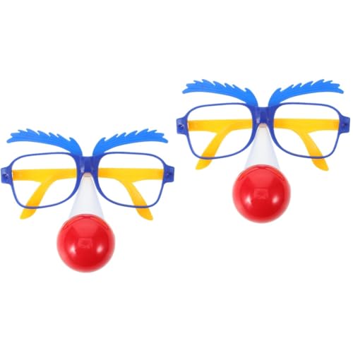 COLLBATH 2 Stück Clown Brille Ball Maskerade Requisiten Karnevalsbrille Halloween Party Kostüm Clown Party Gastgeschenke Karnevalsmaske Clown Brille Alberne Brille Neuheit von COLLBATH