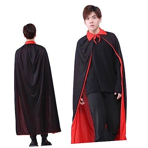 COLLBATH Cosplay Kostüme für Halloween Schwarz Rot Umhang Hexenkostüm Umhang für Erwachsene von COLLBATH