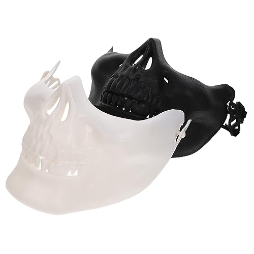 COLLBATH 2 Stück Skelettmaske Vollgesichtsmaske Für Halloween Und Cosplay Gesichtsschutz Schwarz Und Weiß Für Maskerade Partys Und Kostü Events von COLLBATH