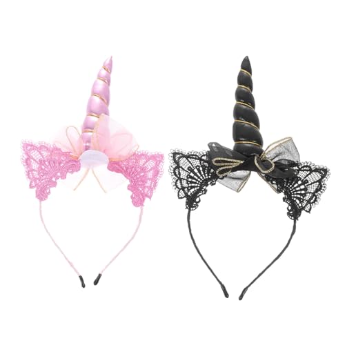 COLLBATH 2 Stück Teiliges Einhorn Haarreif für Mädchen Kreativer Kopfschmuck aus Hochwertigem für Kostüme Bühnenauftritte und Partys in Schwarz und Tolles COLLBATH 2 Stück Teiliges Einhorn Haarreif für Mädchen Kreativer Kopfschmuck aus Hochwertigem für Kostüme Bühnenauftritte und Partys in Schwarz und Tolles von COLLBATH
