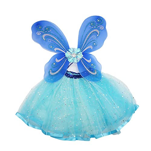 COLLBATH 2 Teiliges Set Prinzessinnen Feenkostü Mit Tutu Rock Und Flügeln Für ädchen Schmetterling Feenkleid Für Fasching Und Kindergeburtstag Ideal Für Rollenspiele Und Partys von COLLBATH