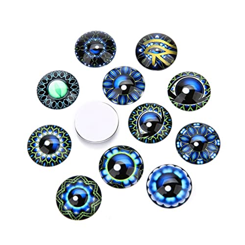 COLLBATH 20 Stück Runde Glas Cabochon Edelsteine Glasaufkleber DIY Schmuck Material Patches von COLLBATH