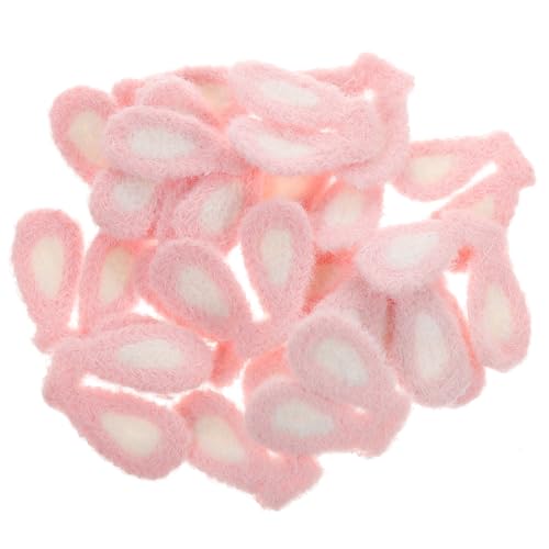 COLLBATH 20St Hasenohren selber machen stickig Verzierungen Tiere Haustier bastelset basteln für Haar-Accessoires-Dekoration kreativer Hasenohr-Anhänger Stoff Rosa von COLLBATH