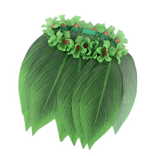 COLLBATH 28 Hawaii-blattrock Blatt-hula Kostüm Luau Grasrock Hawaii-hula-rock Tropischer Partyrock Tropisches Kleid Hula-outfit Hawaiianische Accessoires Kleid Aus Hawaii-gras Tule Green von COLLBATH