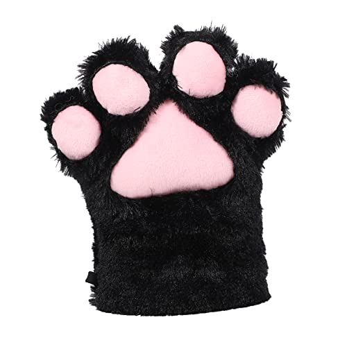 COLLBATH 2St Bärenklauenhandschuhe Plüschkrallenhandschuhe Katzenpfoten Cosplay Fell katzenpfoten handschuhe halloween handschuhe Leistungszubehör Kinderhandschuh Hochwertiger PV-Samt Black von COLLBATH