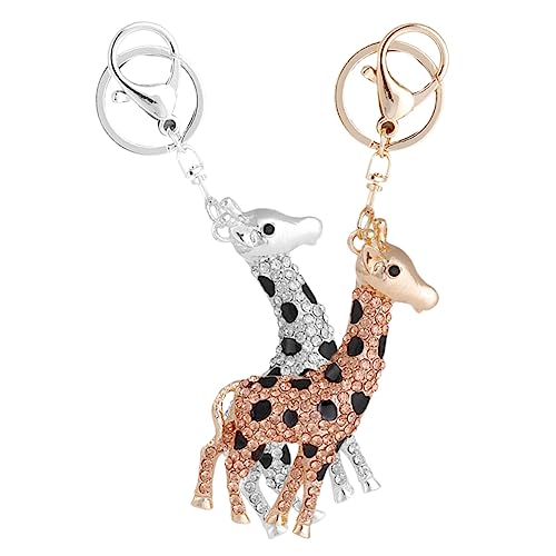 COLLBATH 2St Geldbörsen-Hängedekoration pendant anhänger charms car keychain Geschenkidee Plüsch flauschiger Schlüsselanhänger Kette kleine Giraffen-Schlüsselanhänger DIY-Anhänger Legierung von COLLBATH