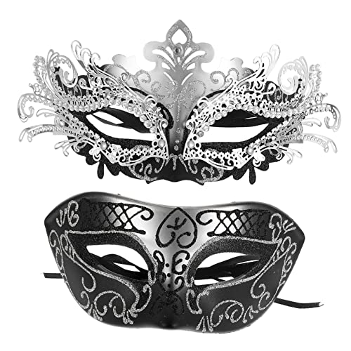 COLLBATH 2St Halloween-Maske Maskenmaske für Paare masken cosplay Frauenmaske Gasmasken-Cosplay halloween costume halloween kleidung Maskerade Masken halbe Gesichtsmaske für Frauen Metall von COLLBATH