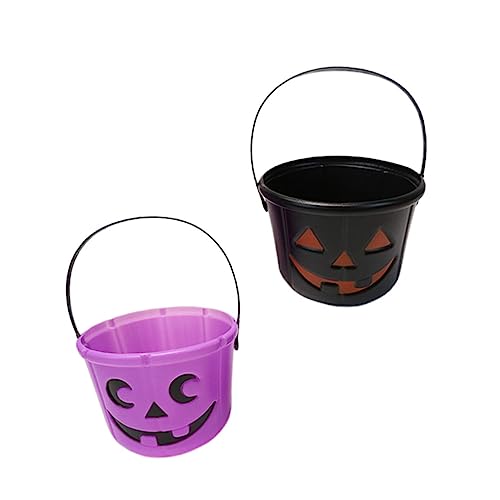 COLLBATH 2St Kürbis Eimer Halloween-Süßigkeiten-Eimer tragbarer Süßigkeiteneimer Halloween Kinder Party Halloween kinderparty Dekor Süßigkeiten Süßigkeiteneimer behandeln Plastik von COLLBATH