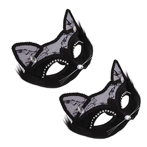 COLLBATH 2St Maskerade Maske halloween maske halloween-maske Maskiert maske für halloween Cosplay-Maske Maske für Rollenspiele Tiere Maskerademasken Tanzparty-Maske Frauenmasken PVC Black von COLLBATH