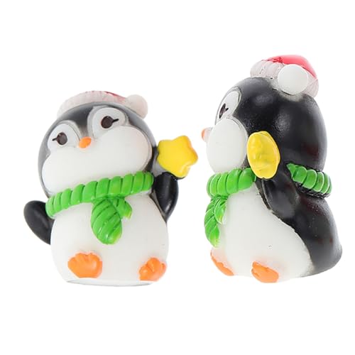 COLLBATH Mini Pinguin Figuren üße Pinguin Statue Aus Resin Für Miniatur Landschaftsdekoration Und Kuchenverzierung Mit Grünem Schal Perfekte Dekoration Für Puppenhäuser Und von COLLBATH