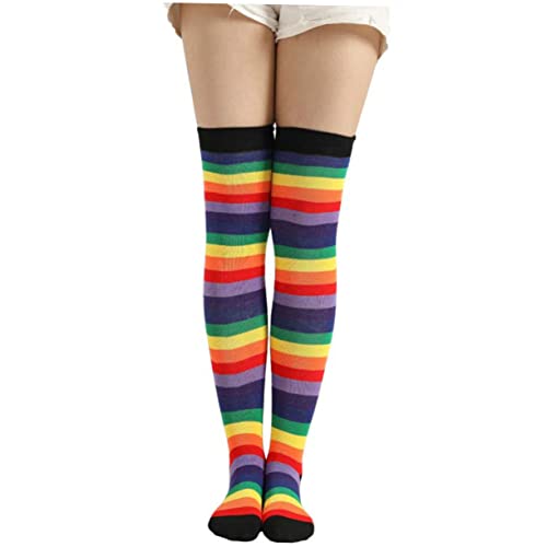 COLLBATH 2St Regenbogenhandschuhe bunt gestreifte Strümpfe Regenbogen-Handschuhe Damensocken black gloves Rutschfeste Handschuhe sockenschuhe warme Socken für Mädchen bunte warme Socken von COLLBATH