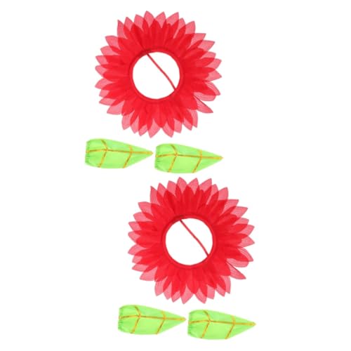 COLLBATH 2St Sonnenblumenkopfbedeckung camoing Kinder Party Rollenspiel Kostümzubehör Lustige Sonnenblumen-Kopfbedeckung für Kinder Tanzkostüme Sonnenblumen-Kopfschmuck Blumenhut Seidentuch von COLLBATH