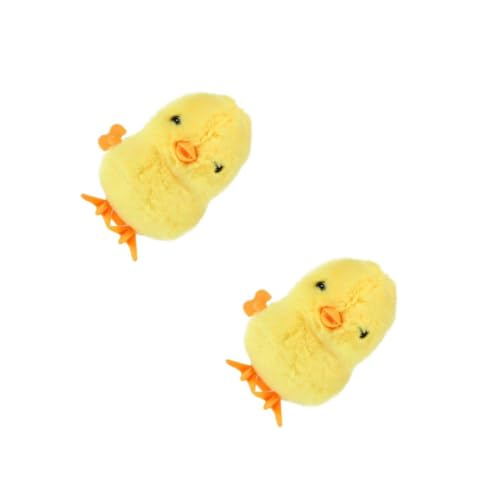 COLLBATH 2St Springendes gelbes Huhn Zwitschern Hühnerspielzeug für Mini-Osterküken Hühnchen-Hopping chicken toy Aufziehbares Huhn in Hühnerform Plüschtiere Plastik Yellow von COLLBATH